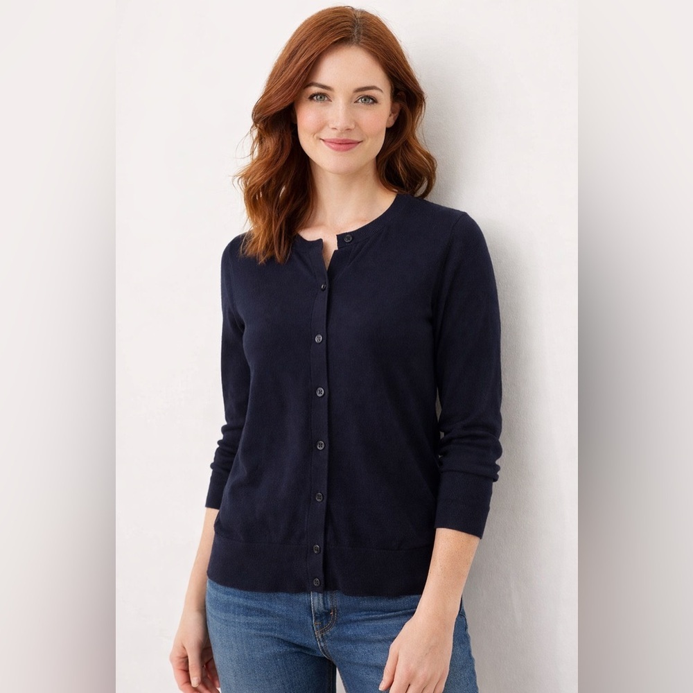 LOFT Women’s Lightweight Black Cardigan Sweater, Size M